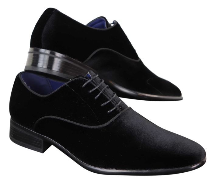 Mens black velvet dress shoes