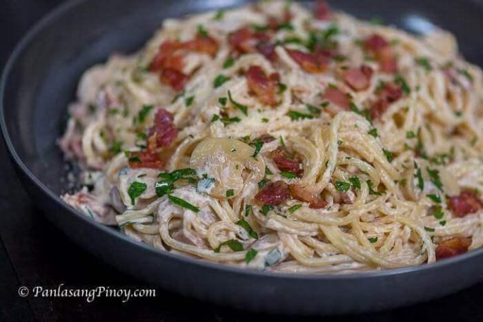 How to cook carbonara with bacon filipino style