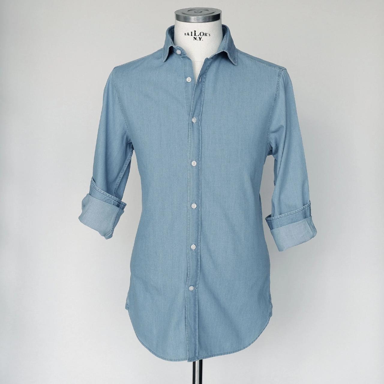 Mens indigo dress shirt