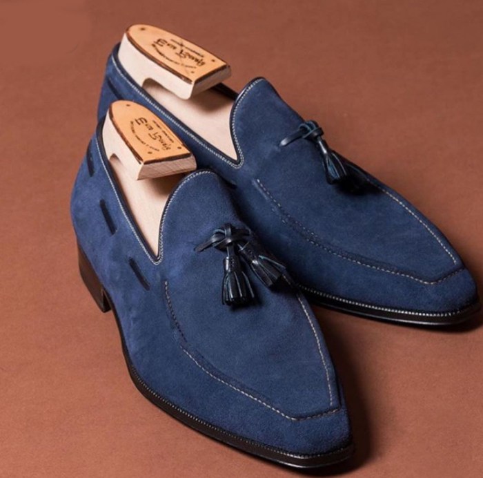 Mens dark blue dress shoes