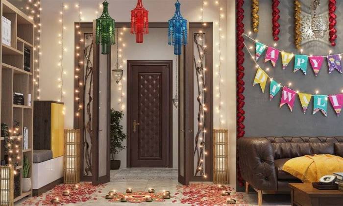 How to decorate living room for diwali