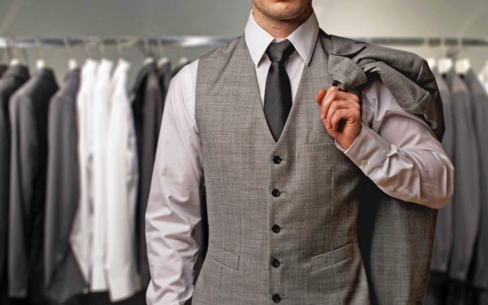 Mens vest and dress shirt