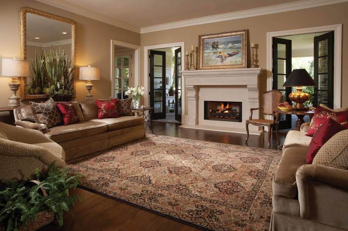 How to decorate a room around a rug