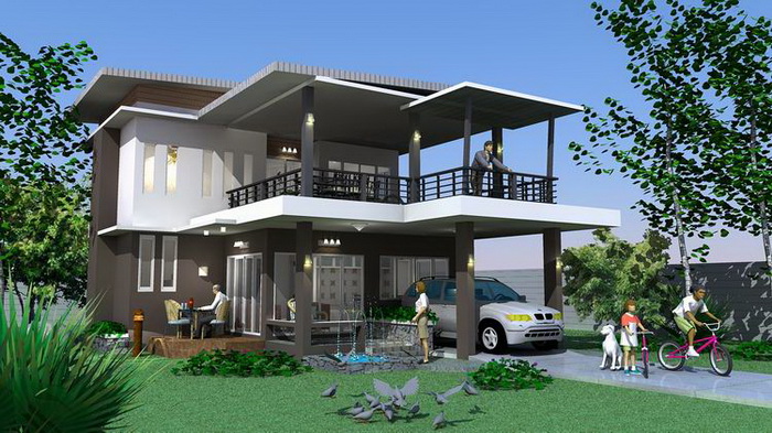 Desain teras rumah lantai 2 modern