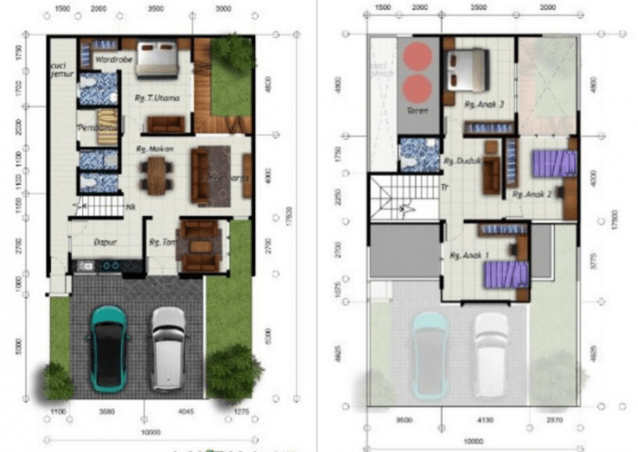 Detail desain rumah 10 meter