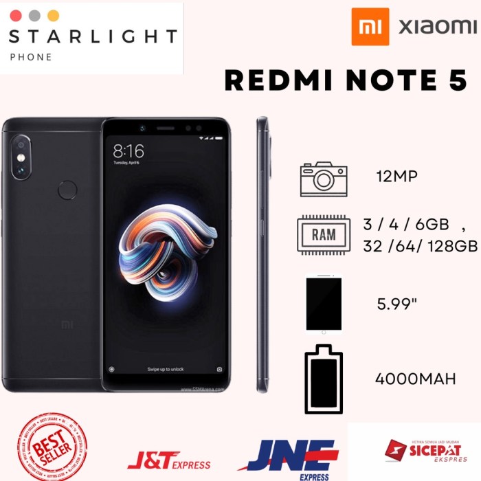 Harga hp xiaomi note 5 terbaru