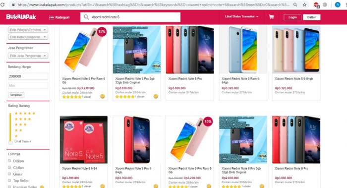 Harga hp second xiaomi a6