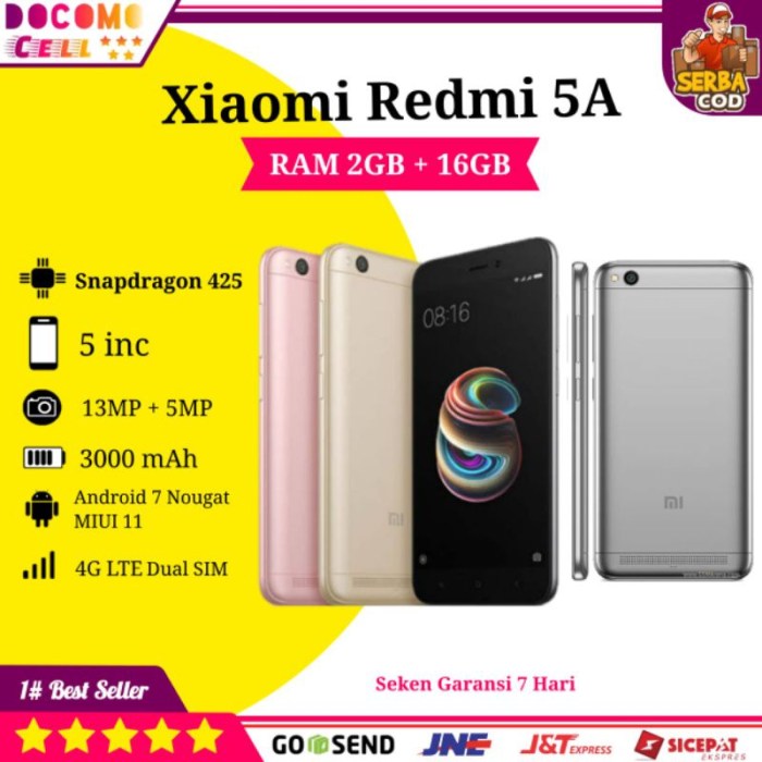 Harga hp second xiaomi note 5a ram 2gb