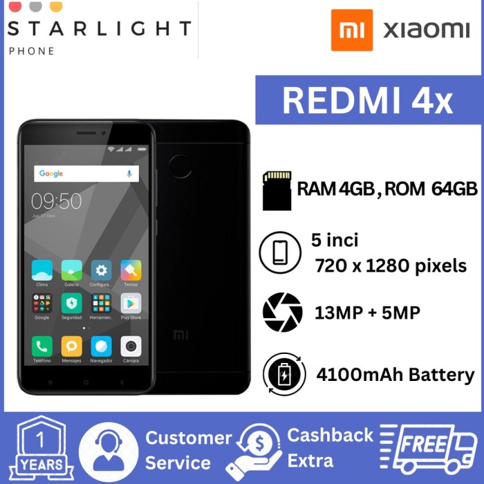 Harga hp xiaomi redmi 4x ram 4 64