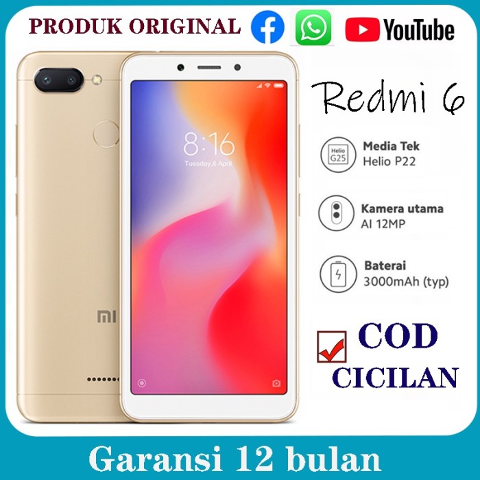 Harga hp xiaomi redmi 6 ram 4 64